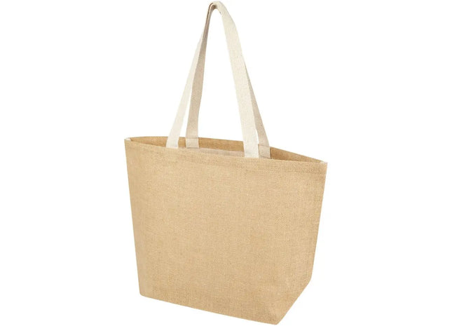 Juta 300 g/m² Jute Einkaufstasche 12 L - natur - weiss TK Gruppe® Grosshandel 