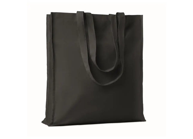 PORTOBELLO Schwarze Einkaufstasche aus Baumwolle 140g/m², Modern & Robust TK Gruppe® Grosshandel