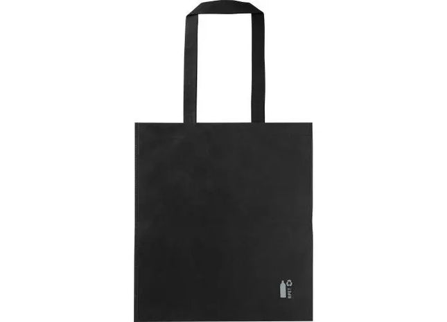 Nachhaltige Schwarze Ryder rPET-Vliesstoff Einkaufstasche (70 gr/m²) - Ökologisch TK Gruppe® Grosshandel 