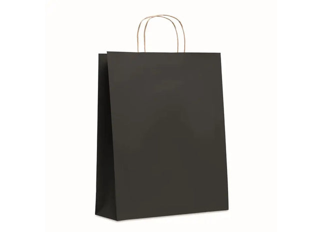 Papiertüte groß 90 g/m² PAPER TONE L - Schwarz Robuste und stilvolle Tragetasche TK Gruppe® Grosshandel 