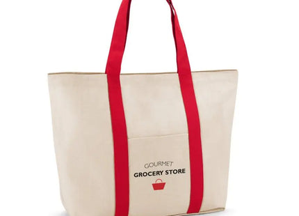 VILLE Rote Tragetasche aus 100% Canvas-Baumwolle mit Innentasche (280 g/m²), Robust & Stilvoll TK Gruppe® Grosshandel 