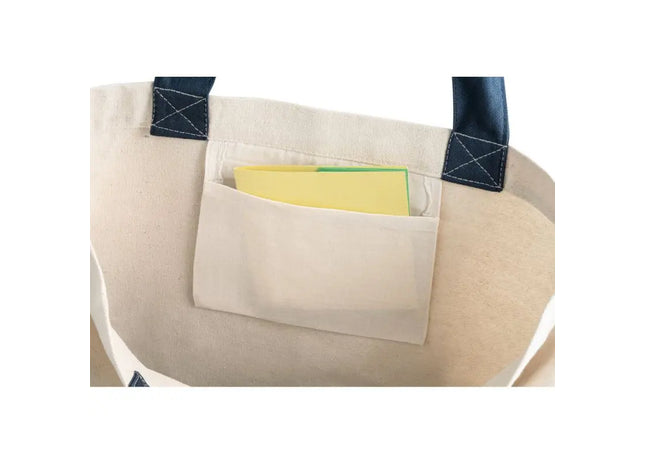 EDMONTON Blaue Tragetasche aus 100% Canvas-Baumwolle (280 g/m²), Robust & Vielseitig TK Gruppe® Grosshandel 