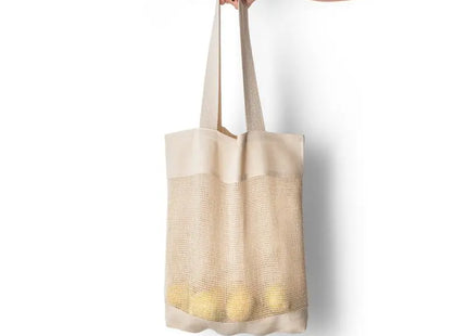 MUMBAI Naturhelle Tragetasche mit Mesh aus 100% Baumwolle (180 g/m²), Stilvoll & Praktisch TK Gruppe® Grosshandel 