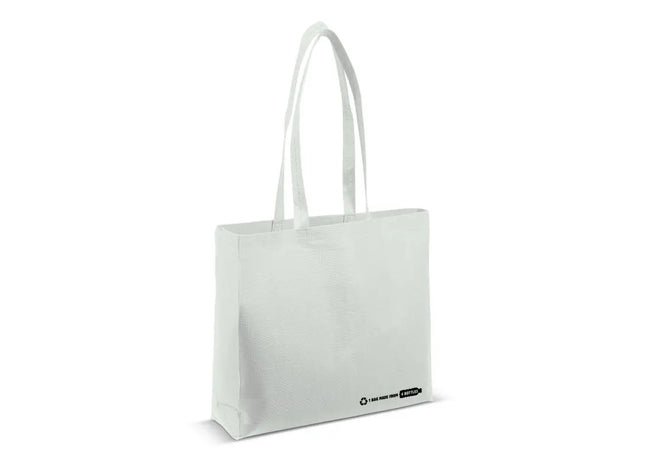 Umweltfreundliche weiße Umhängetasche aus R-PET 100g/m² - Stilvolle und robuste Schultertasche TK Gruppe® Grosshandel 