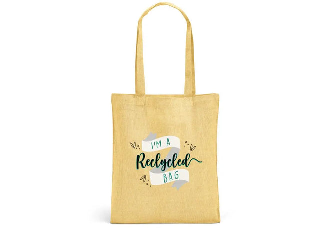 RYNEK Gelbe Tragetasche mit Recycelter Baumwolle (140 g/m²), Stylisch & Umweltfreundlich TK Gruppe® Grosshandel 
