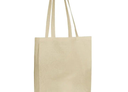 Ecru Baumwoll-Einkaufstasche mit Bodenfalte, OEKO-TEX 140 g/m² TK Gruppe® Grosshandel 