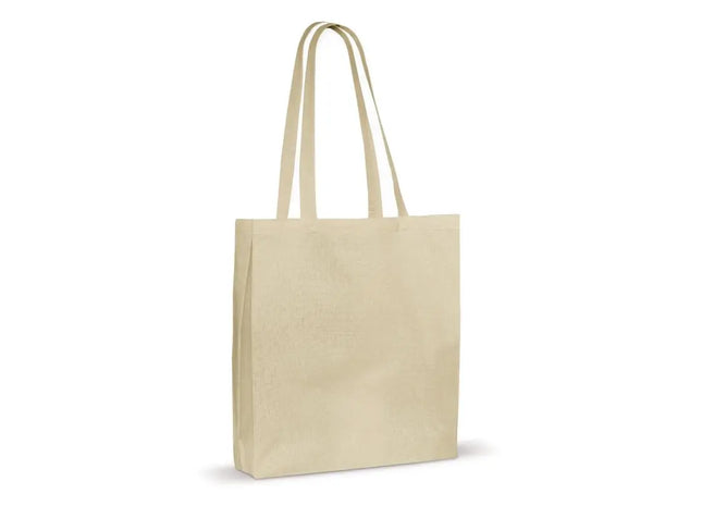 Ecru Baumwoll-Einkaufstasche mit Bodenfalte, OEKO-TEX 140 g/m² TK Gruppe® Grosshandel 