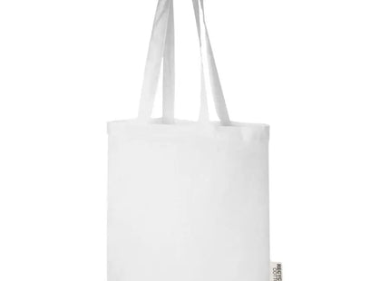 Entdecken Sie die Madras 140 g/m² Tragetasche aus GRS recycelter Baumwolle 7L – weiß, nachhaltig und stilvoll TK Gruppe® Grosshandel 