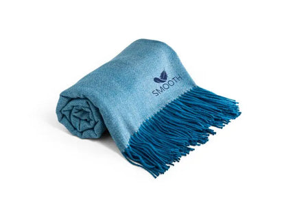 SMOOTH Decke aus 100% Acryl mit Band für Personalisierungskarte (270 g/m²) - Weiche blaue Decke TK Gruppe® Grosshandel 