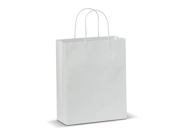 Mittlere Papiertasche im Eco Look 120g/m² - Weiß Umweltfreundliche und robuste Tragetasche TK Gruppe® Grosshandel 
