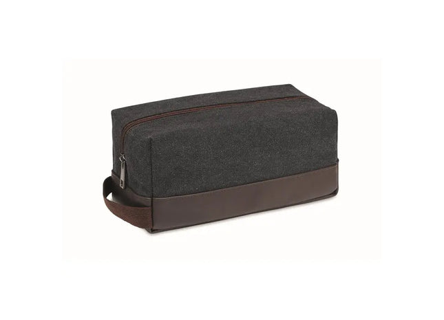 Robuste Schminktasche aus Canvas, 450 g/m², ZURICH COSMETIC, Farbe Schwarz TK Gruppe® Grosshandel 