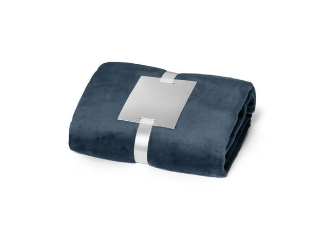 Personalisierbare DYLEAF Fleecedecke (240 g/m²) + Karte - Bequeme blaue Decke für besondere Anlässe TK Gruppe® Grosshandel 