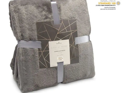 Superflauschdecke - Grau, 150 x 200 cm, 320 g/m² – Kuschelige, warme und luxuriöse Decke TK Gruppe® Grosshandel 