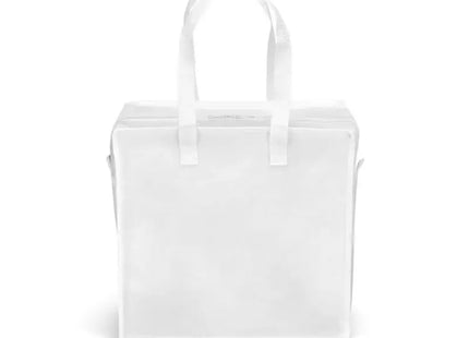 Weiße ARASTA glänzende Tragetasche aus laminiertem Non-Woven (140 g/m²) – Robuste und stilvolle Tasche TK Gruppe® Grosshandel 