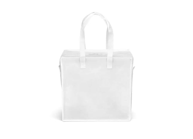 Weiße ARASTA glänzende Tragetasche aus laminiertem Non-Woven (140 g/m²) – Robuste und stilvolle Tasche TK Gruppe® Grosshandel 