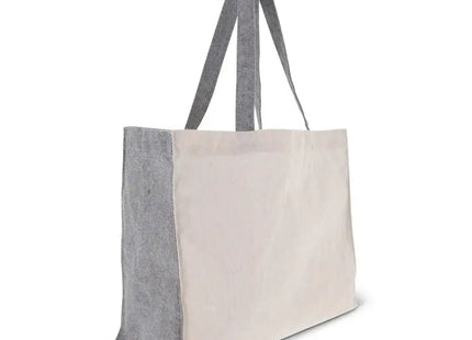 Graue Einkaufstasche aus recycelter Baumwolle OEKO-TEX 140g/m² (38x14x32cm) – Nachhaltig und stilvoll TK Gruppe® Grosshandel 