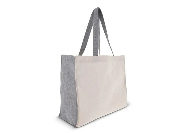 Graue Einkaufstasche aus recycelter Baumwolle OEKO-TEX 140g/m² (38x14x32cm) – Nachhaltig und stilvoll TK Gruppe® Grosshandel 