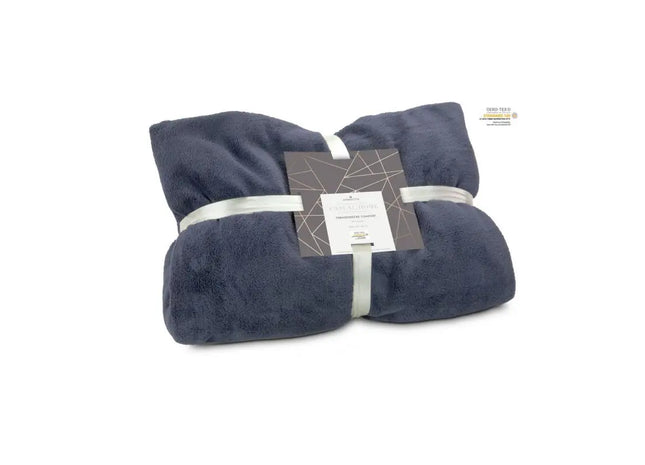 TV-Schmusedecke Comfort - Schieferblaue Wohndecke, 150x200 cm, 230 g/m² - gemütlich TK Gruppe® Grosshandel 