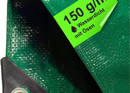 Plane 4x5 Meter wasserdicht - 150 g/m² grün, Abdeckplane mit Ösen für Zeltunterlage - Gewebeplane - Zeltplane - Bauplane (4x5m)