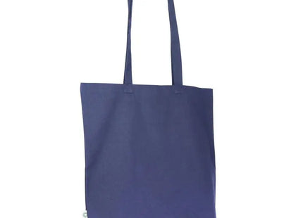 GOTS Zertifizierte Tasche mit Langen Henkeln, 270 g/m² in Dunkelblau – Robust & Chic TK Gruppe® Grosshandel 