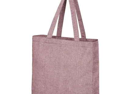 Robuste Pheebs Einkaufstasche, 210 g/m², recycelt, heather maroon, 13L, mit Seitenfalten TK Gruppe® Grosshandel 