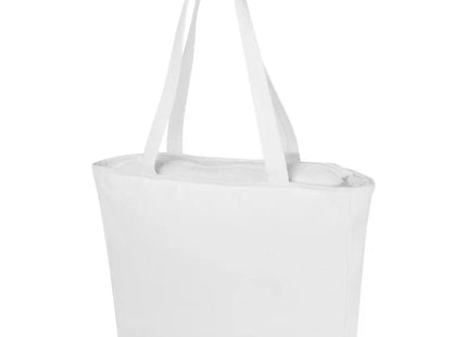 Entdecken Sie die Weekender 500 g/m² recycelte Tragetasche – weiß, robust und stilvoll TK Gruppe® Grosshandel 