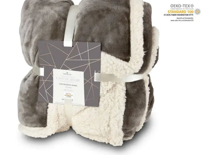 Sherpa Kuscheldecke - Beigefarbene Plüschdecke, 150x200 cm, 430 g/m² - ultra warm TK Gruppe® Grosshandel 
