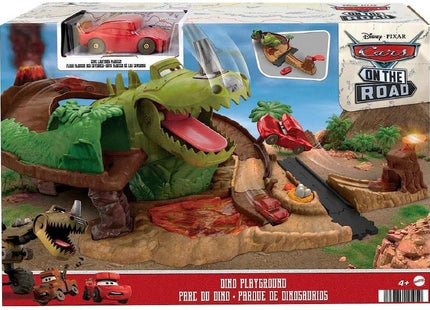 Mattel Disney Cars On the Road Speelset met voertuig Dino Playground 25x35,5cm