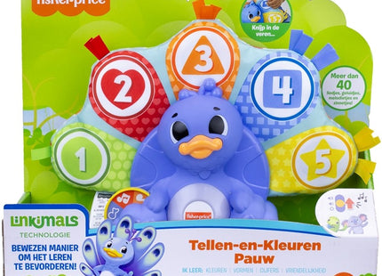 Mattel Fisher-Price Linkimals interaktieve Pauw met licht en geluid 25,5x31,5cm (Taal: Nederlands)