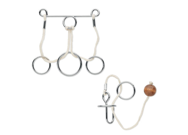 Set mit 2 Denksportaufgaben aus Metall