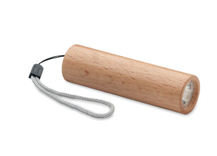 Aufladbare Taschenlampe aus Buchenholz