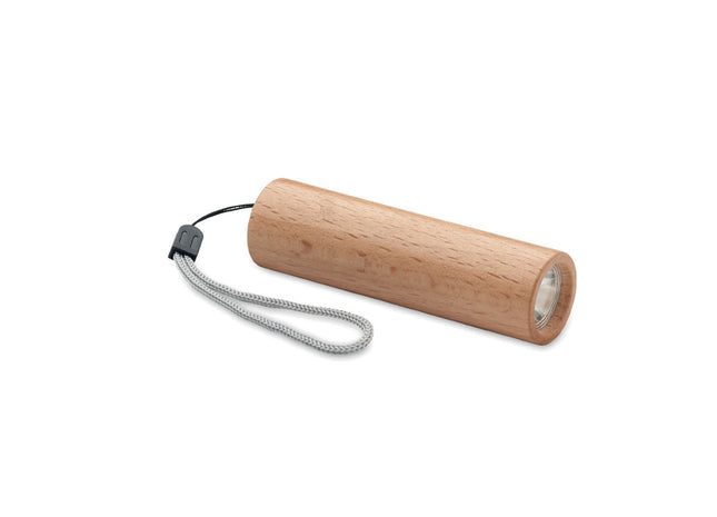 Aufladbare Taschenlampe aus Buchenholz