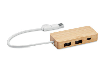 Bambus USB 3-Port-Hub