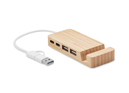 Bambus USB 4-Port-Hub