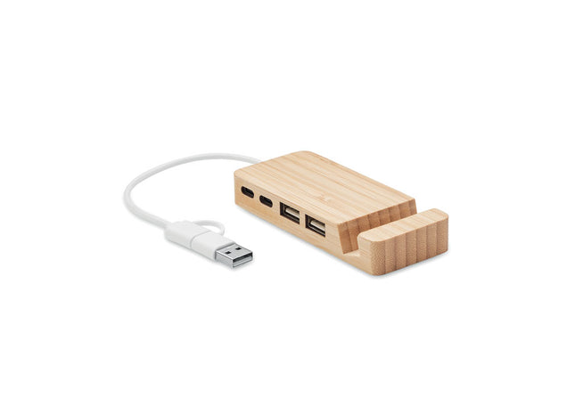 Bambus USB 4-Port-Hub