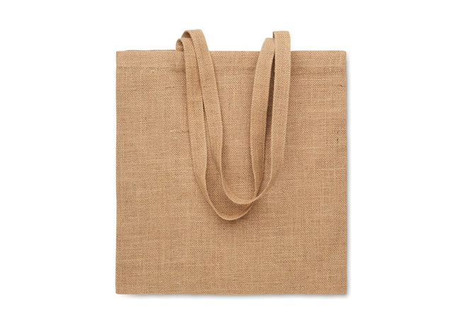 Jute-Einkaufstasche mit langen Henkeln