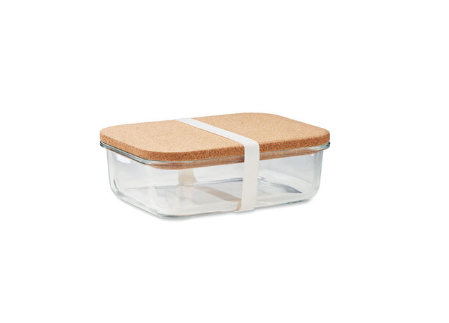 Lunchbox aus Glas mit Korkdeckel