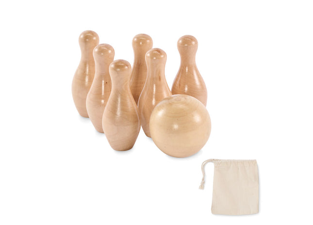 Mini-Bowlingset aus Kiefernholz