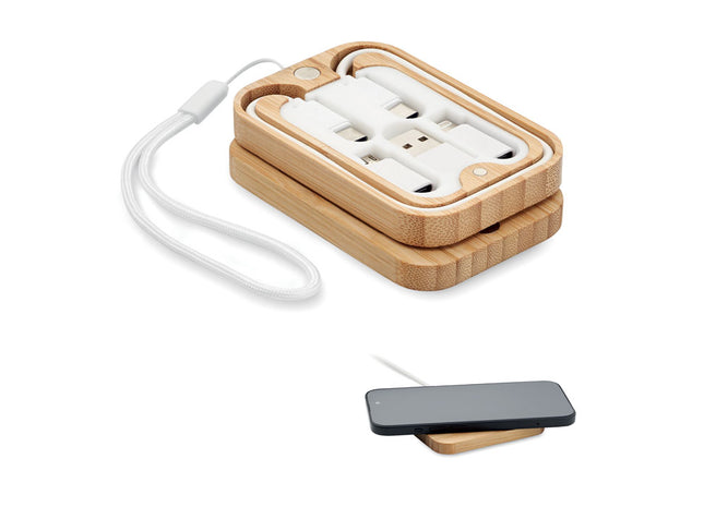 15-W-Wireless-Ladegerät aus Bambus