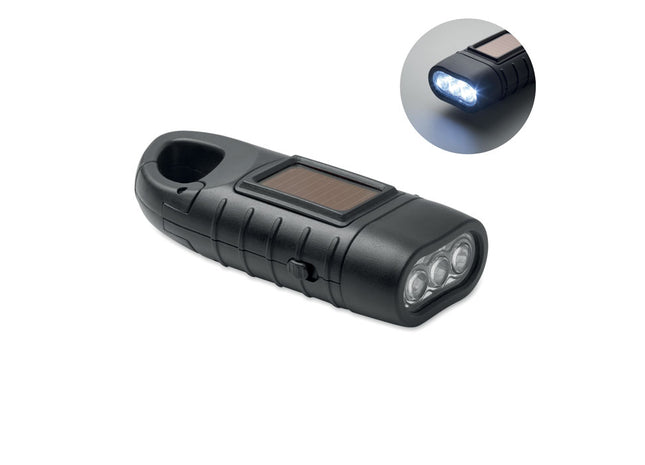 Solar-Taschenlampe mit Dynamokurbel