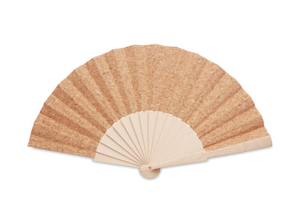 Handfächer aus Holz mit Korkstoff
