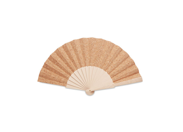 Handfächer aus Holz mit Korkstoff