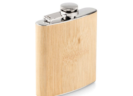 Schlanker Flachmann aus Bambus, 170 ml