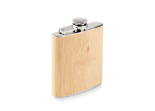 Schlanker Flachmann aus Bambus, 170 ml