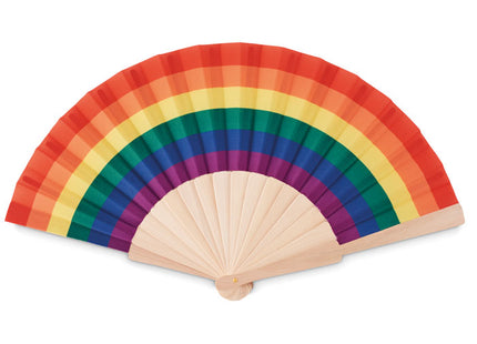 Regenbogen-Handfächer aus Holz