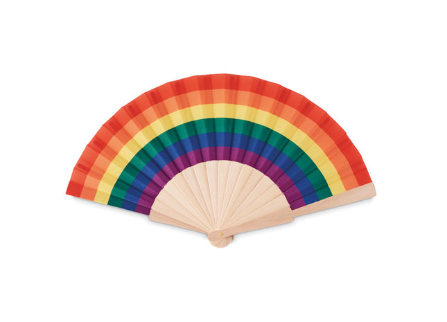 Regenbogen-Handfächer aus Holz