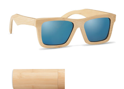 Sonnenbrille und Etui aus Bambus