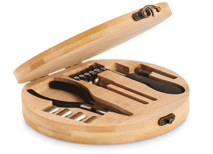 15-teiliges Werkzeugset im Bambuskoffer