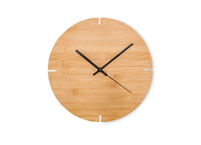 Runde Wanduhr aus Bambus