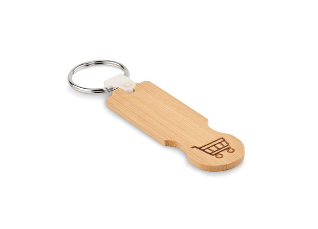 Bambus-Euro-Token-Schlüsselanhänger